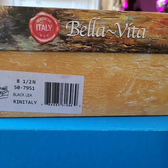NEW UNWORN BELLA-VITA BLACK WEDGES size 8.5 narrow - Picture 2 of 9
